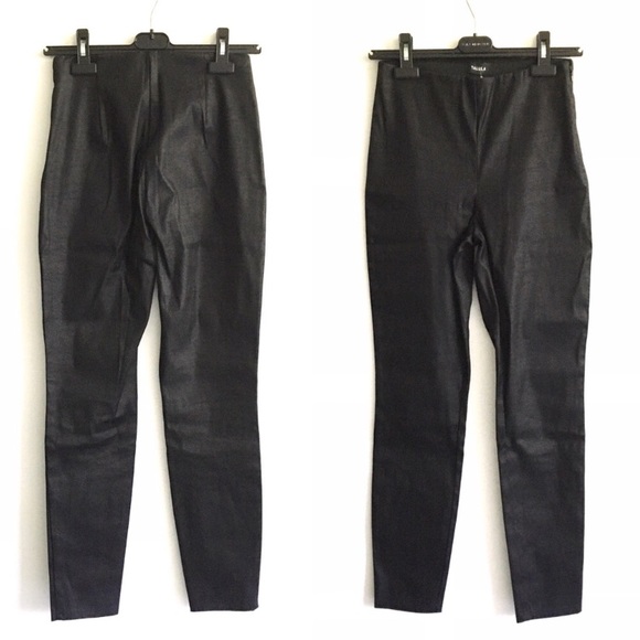 (SOLD) ARITZIA Talula Coated Pants Side Zip Black - Picture 2 of 3